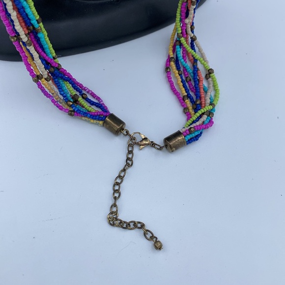 Multi-strand Colorful Beaded Knot Necklace - Picture 2 of 3